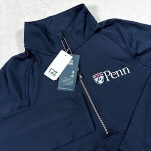 Cutter & Buck Adapt Eco Knit Sweatshirt Women Medium Navy Blue NCAA Penn Quakers